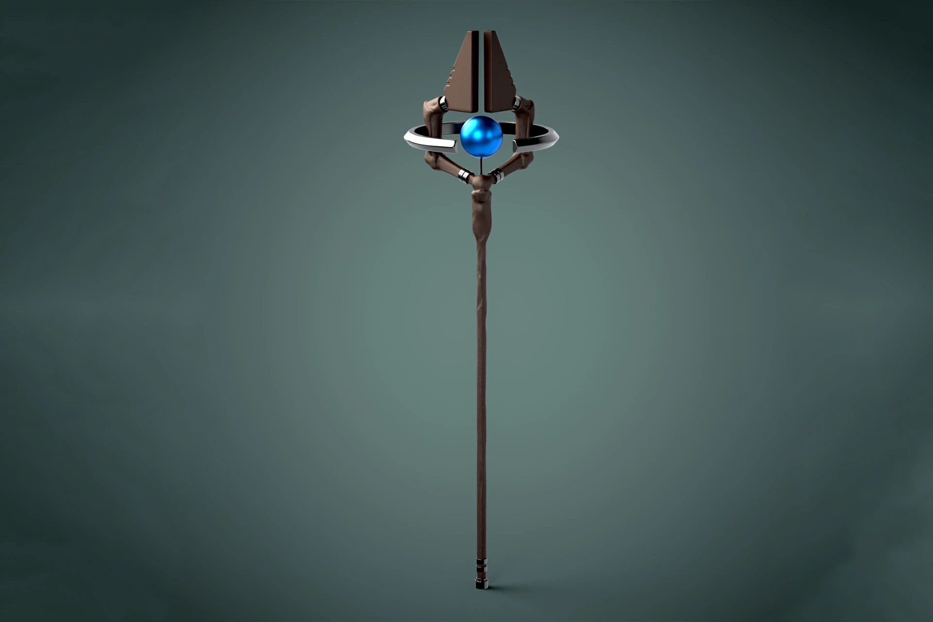 Aqua Heartia staff gifted to Rudeus by Eris