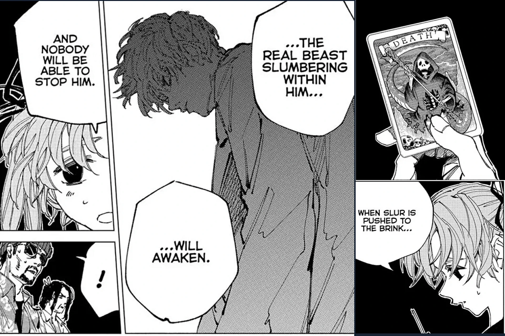 Atari’s prophecy surrounding Uzuki as shadowed personalities gather behind him