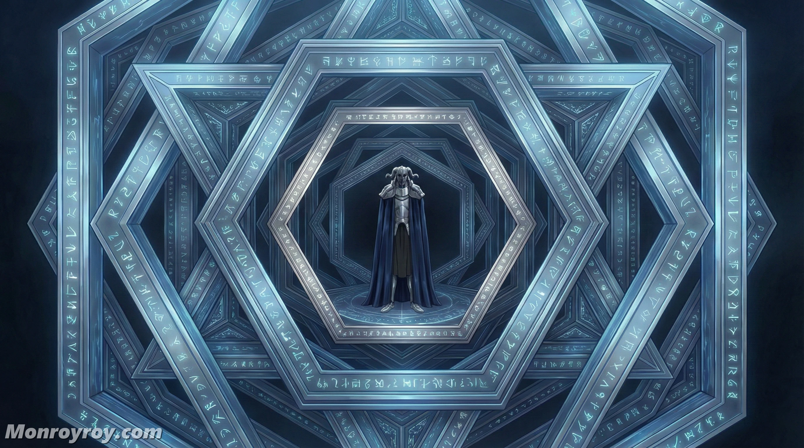 Böse the Immortal sealing an enemy inside his multilayered Unbreakable Barrier Magic