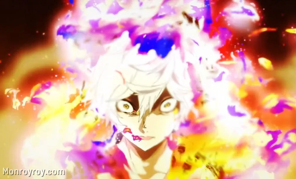 Gabimaru using Fire Tao to sense opponents and identify weaknesses