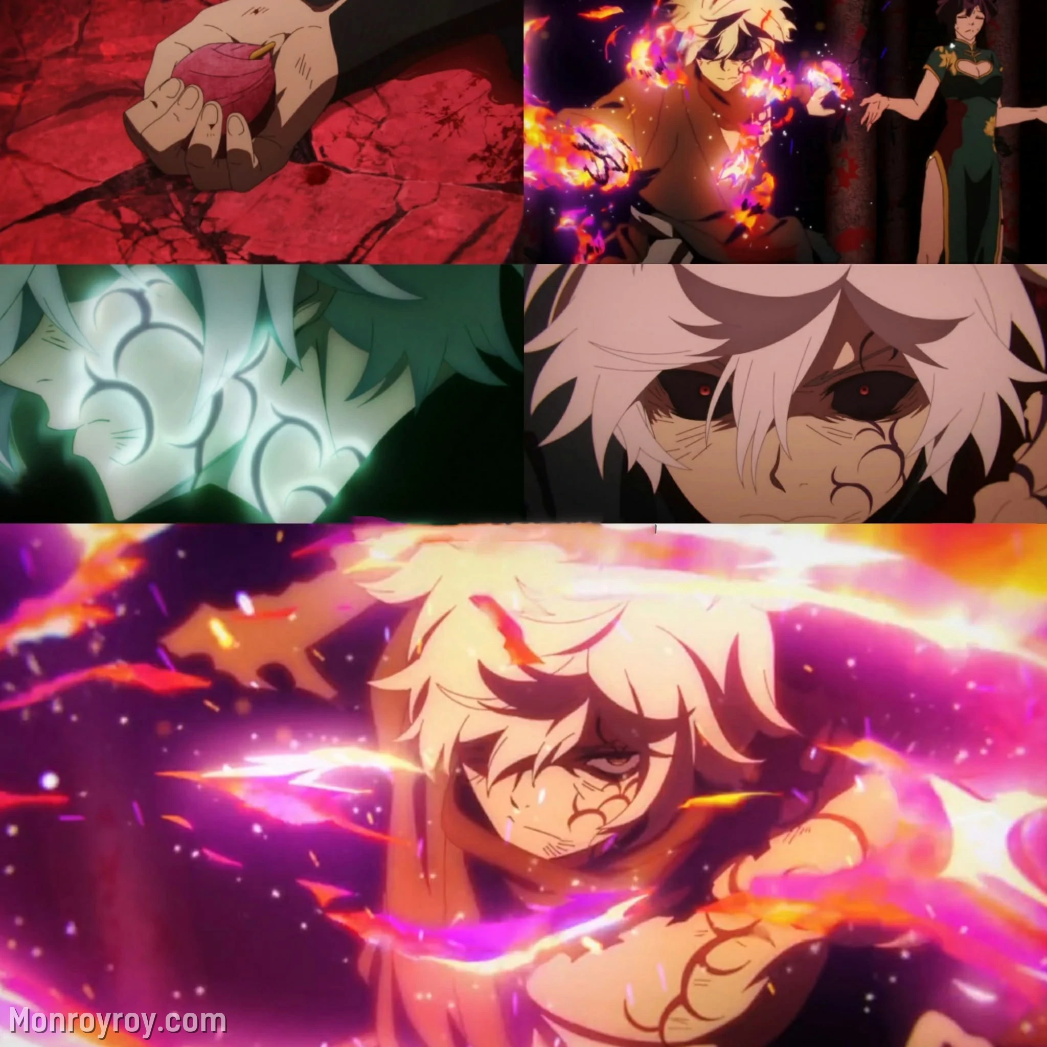 Gabimaru activating Flower Tao regeneration while risking vegetification