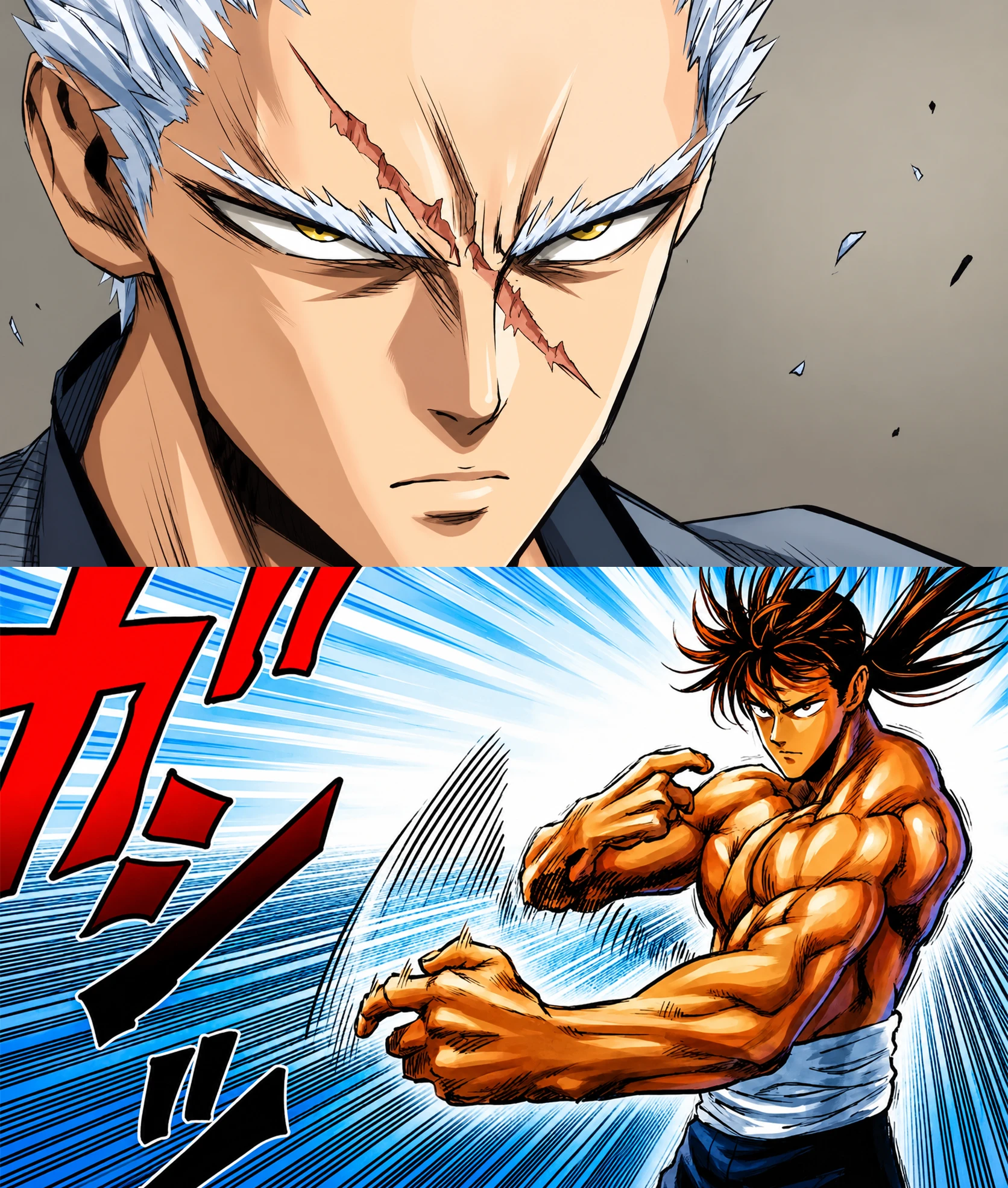 Garou and Suiryu character growth shown through protecting two delivery workers