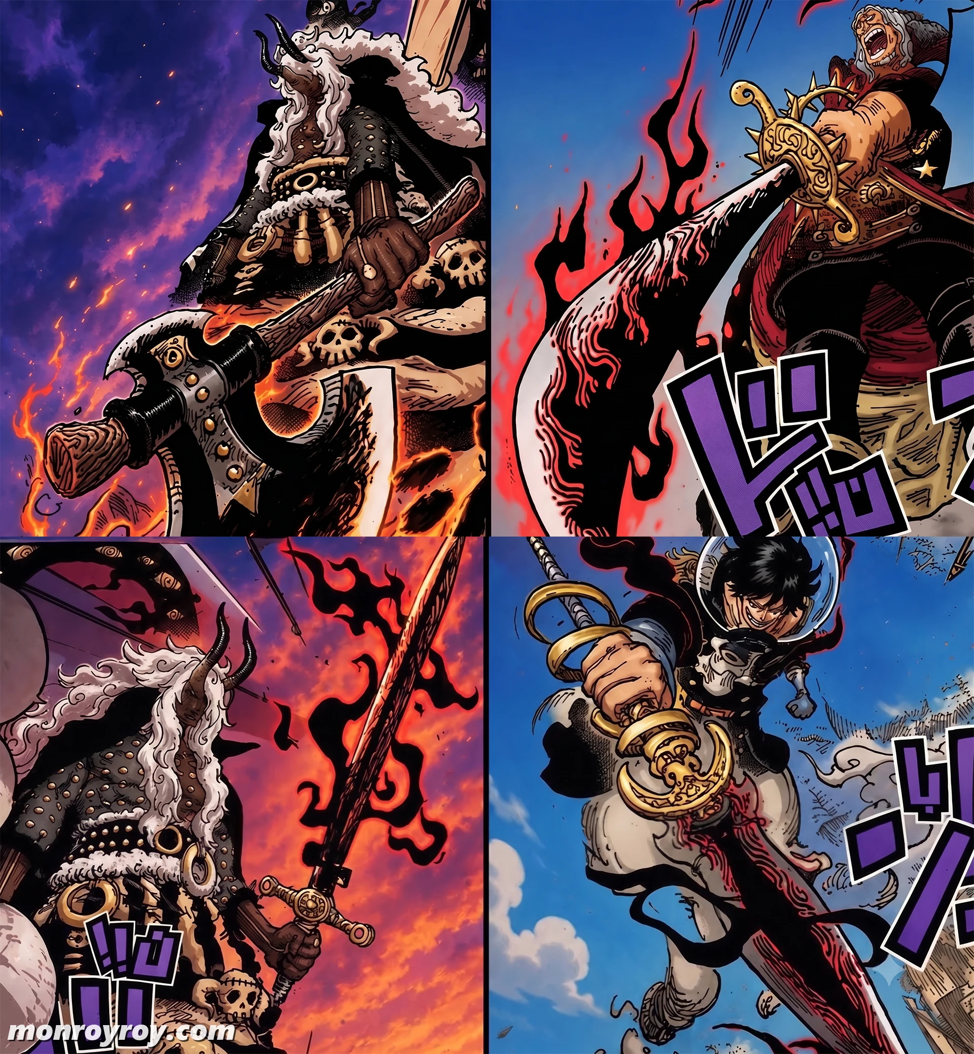 Imu recreating ancient weapon forms over the weapons held by current servants