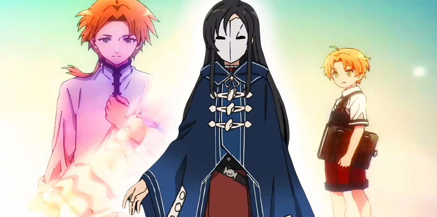 Nanahoshi standing beside Orsted during the encounter with Rudeus Eris and Ruijerd