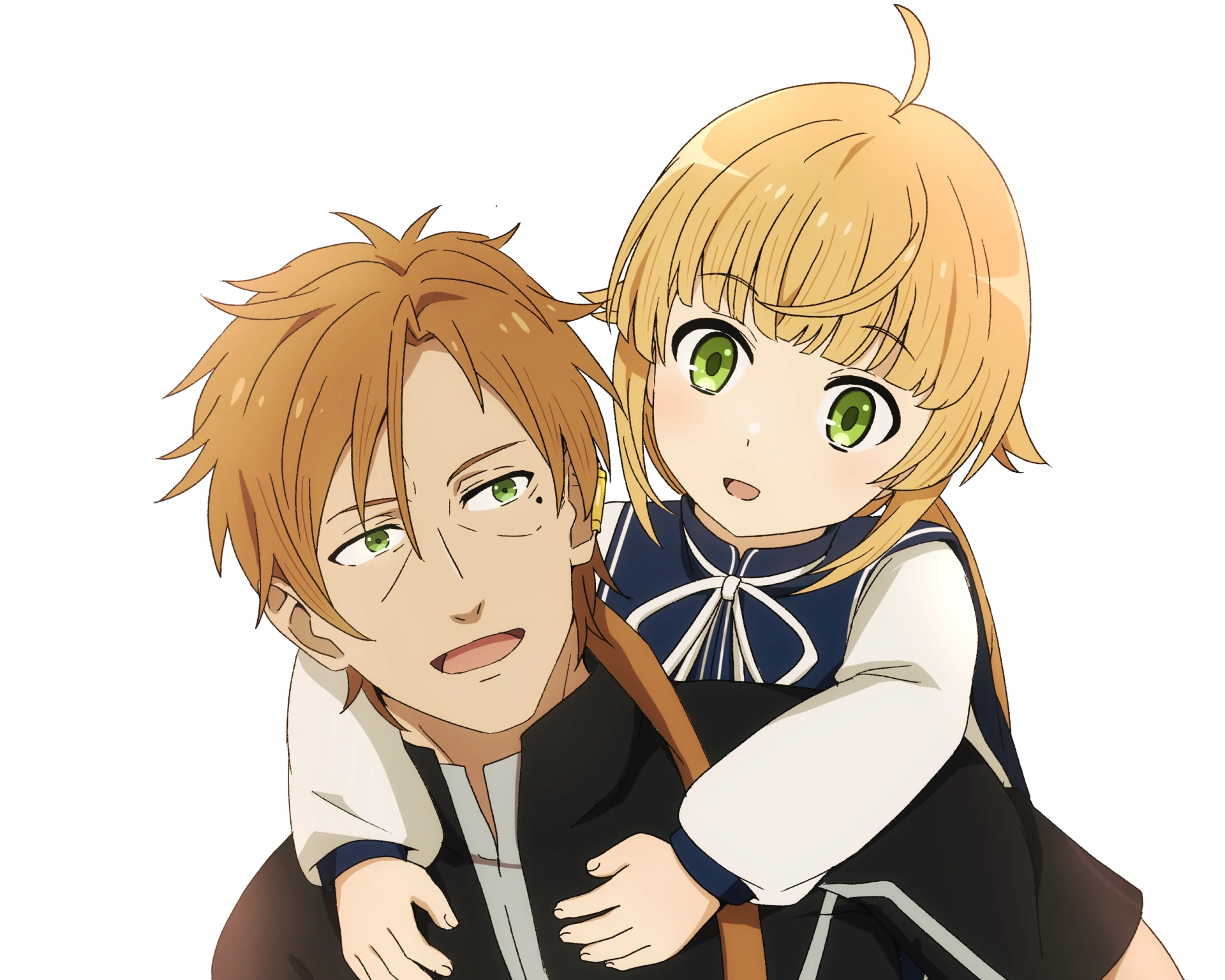 Norn Greyrat growing from a shy blonde child into a confident young woman