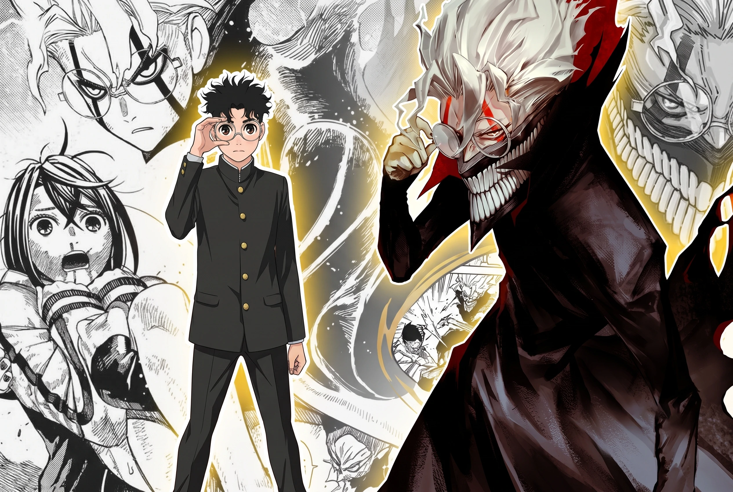 Okarun Dandadan character analysis showing Ken Takakura and his Turbo Granny transformation
