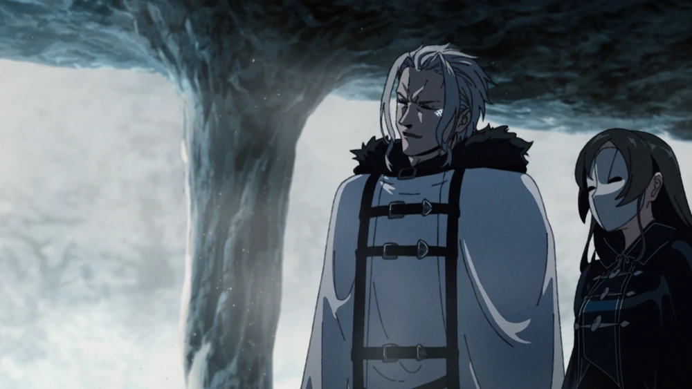 Orsted healing Rudeus after Nanahoshi convinces him to spare the suspected Hitogami apostle