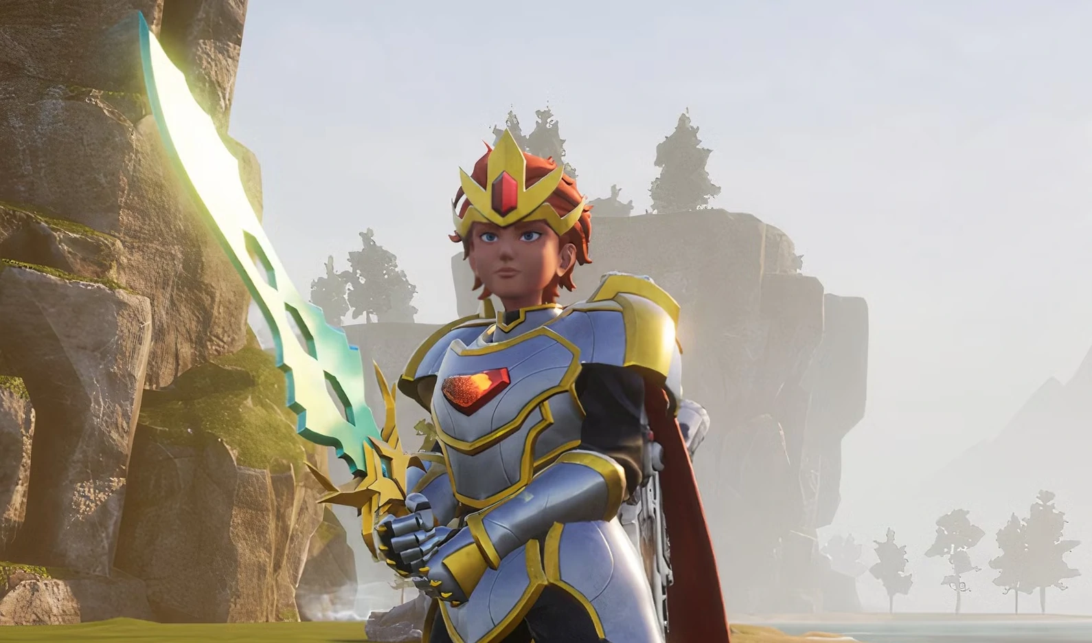 Palworld player launching a ranged energy wave with the Terra Blade