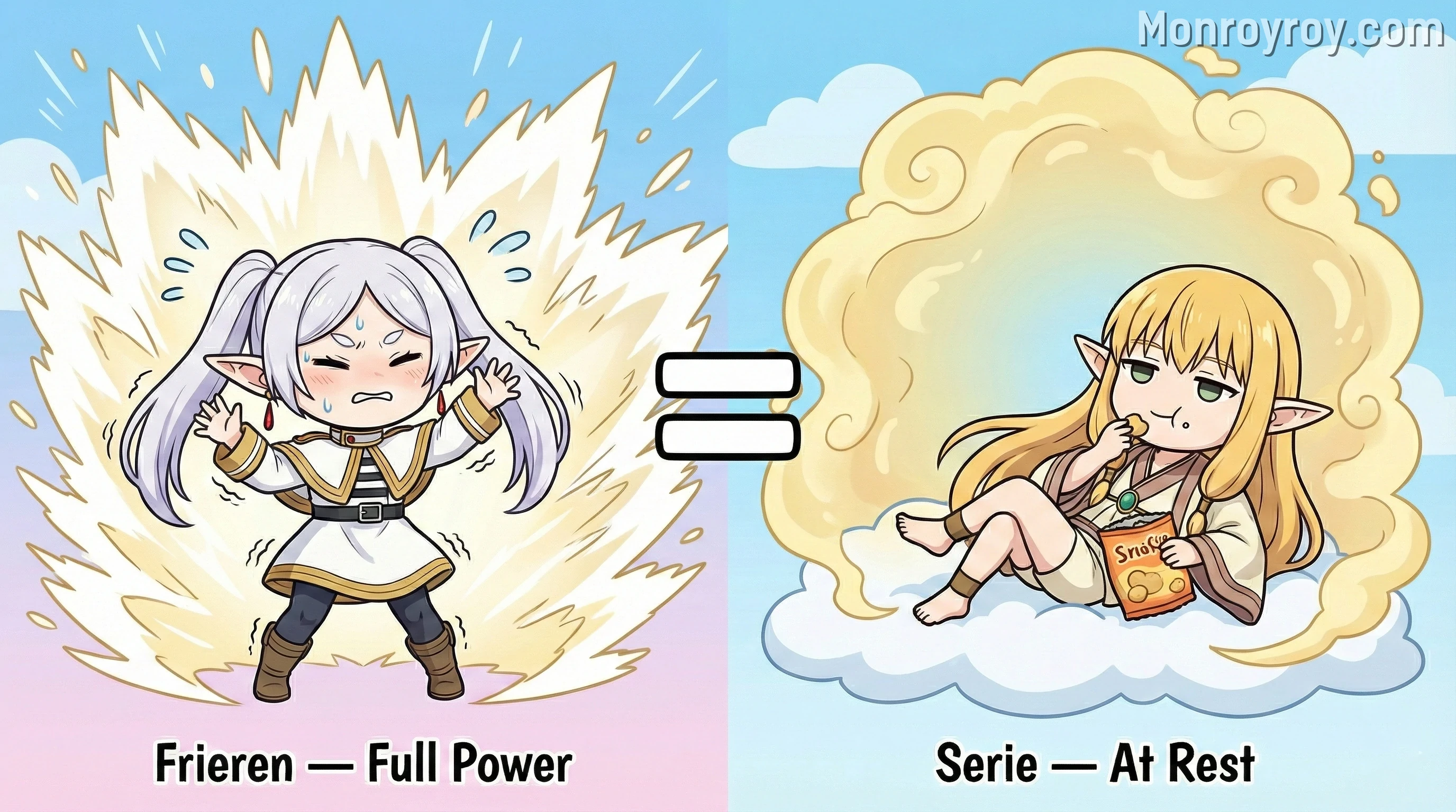 How powerful is Serie compared with Frieren through their overwhelming difference in mana