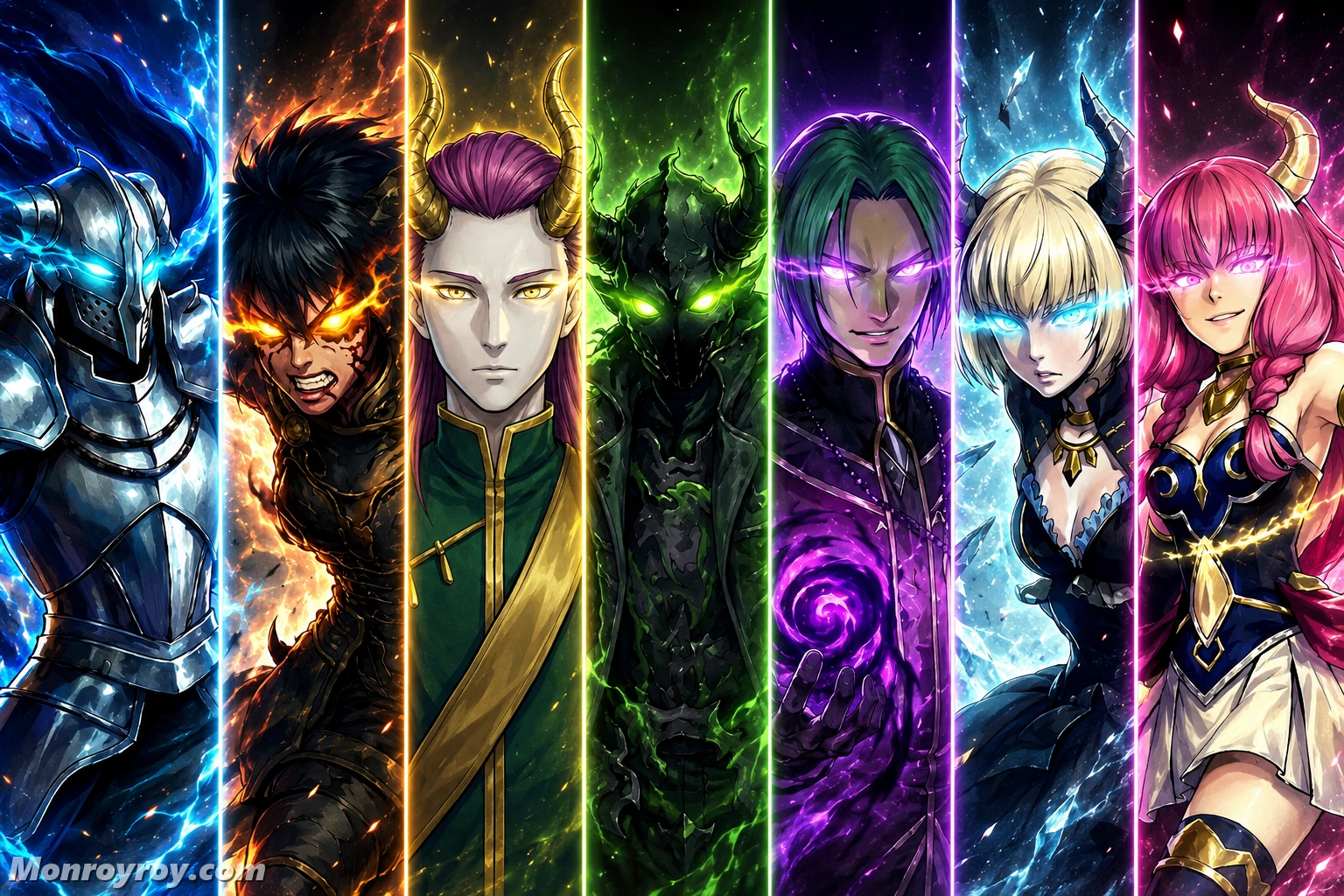 The Seven Sages of Destruction represented as a system of incompatible magical powers in Frieren