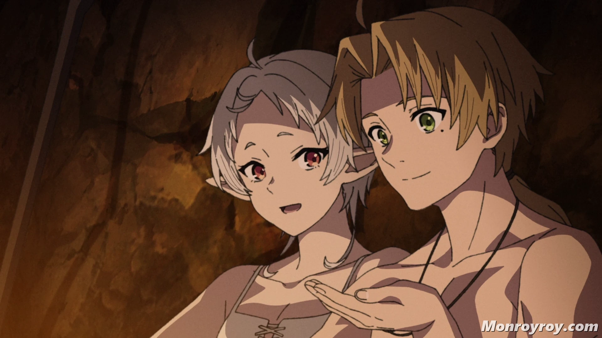 Sylphiette revealing her Silent Fitz identity to Rudeus at Ranoa