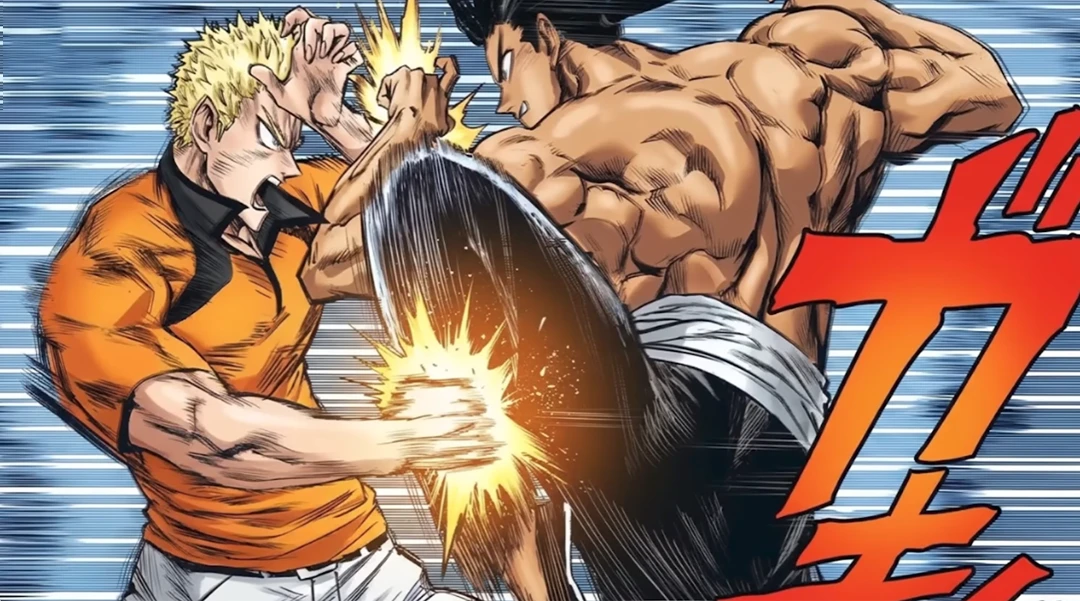 Suiryu Void Fist clashing with Garou Water Stream Rock Smashing Fist
