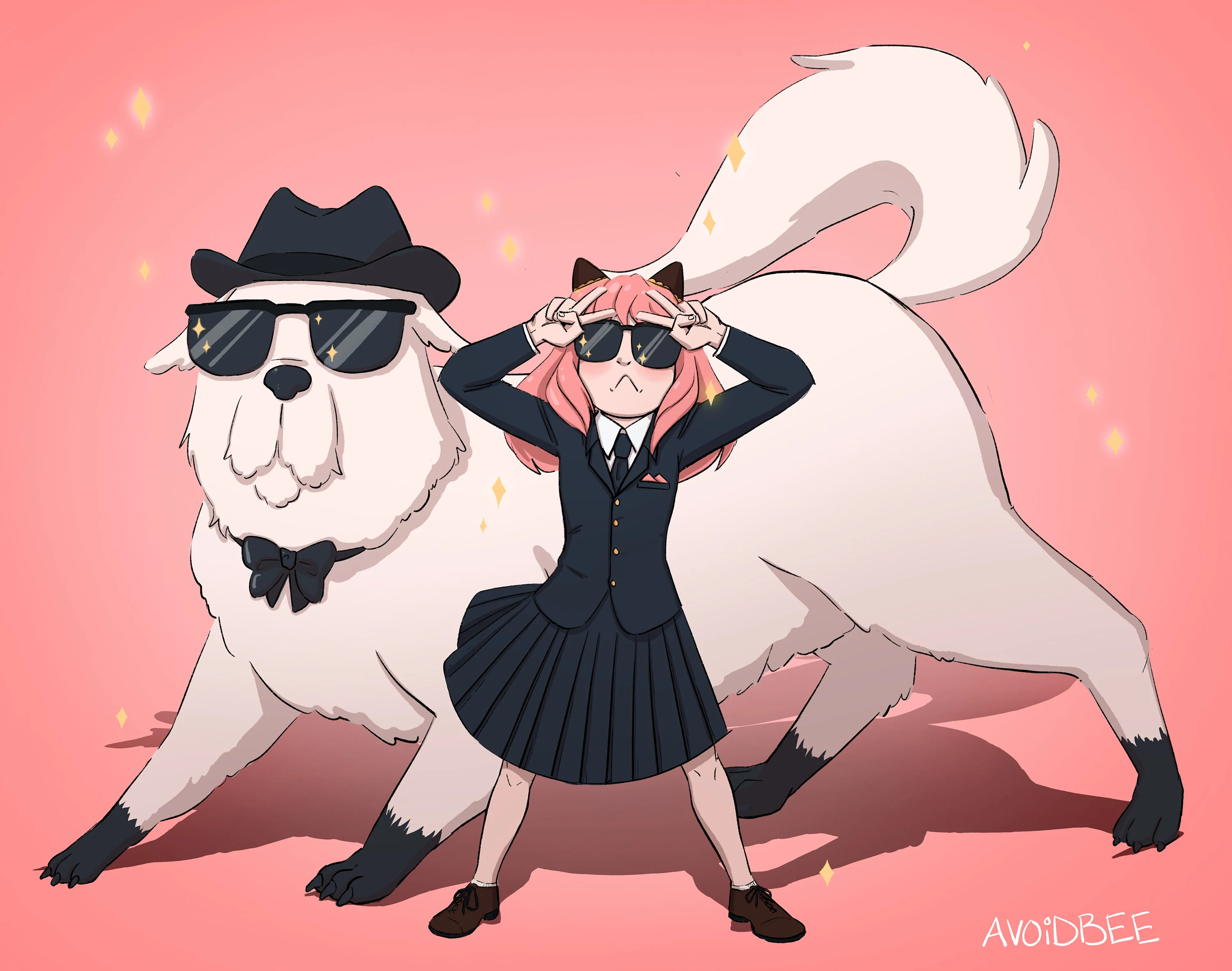 Anya and Bond preventing the bomb vision that would have killed Loid during the Doggy Crisis Arc