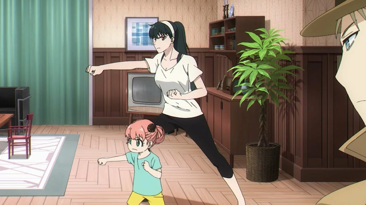 Anya Forger learning basic self-defense from Yor Forger