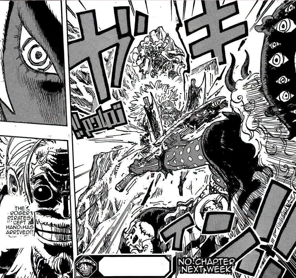 Luffy immobilized as Scopper Gaban arrives at the end of One Piece Chapter 1189